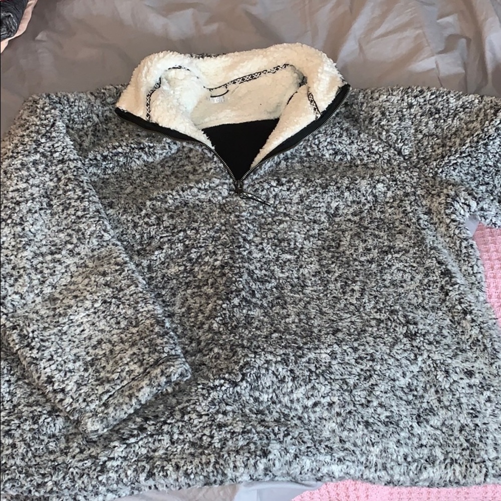 Fleece lined Sherpa 1/4 zip hoodie